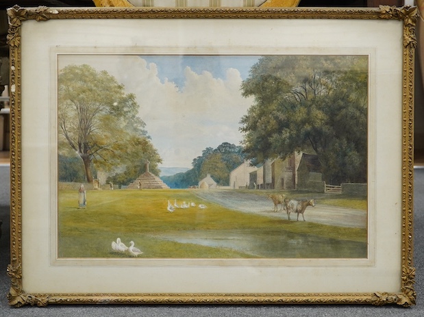 Thomas Davis, watercolour, ‘Richmond Castle’, unsigned, Institute of Painters in Watercolours inscribed label verso, 37 x 56cm, gilt framed. Condition - fair